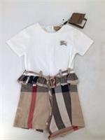 Burberry Girls Playsuit Dress With Classic Beige Nova Check Size 3-4 Years New