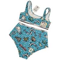 BURBERRY Bikini Set Matching Blue Graphic Bikini Size XS New Genuine - XS Regular