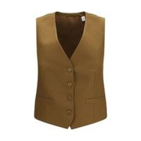 Burberry Brown Wool Oves Aries Sleveless Jacket