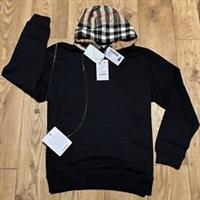 BNWT £720 MEN'S BURBERRY M. SAMUEL BLACK CHECK HOOD LARGE HOODIE 100% AUTHENTIC - L Regular