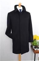 New AQUASCUTUM Black Italian Brushed Wool Coat Size 42R/52R XL Tailored Car - Large Regular