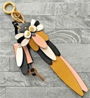 BURBERRY LEATHER OWL KEYRING / BAG CHARM WITH USABLE PADLOCK