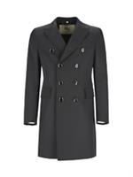 BURBERRY Black Double Row Wool Blend Coat Size IT 50/UK 40 MSRP