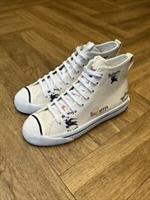 Burberry Kingly Shoes House Archive Logo Off-White Hi Top Trainers EU 39 UK 6