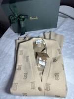 Burberry Selena Wool And Silk TB Logo Beige Cardigan Size M RRP £995 NEW BOX - M Regular