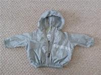 BURBERRY Jacket Unisex Kids Silver Hooded Lightweight Windbreaker 12 months 80cm
