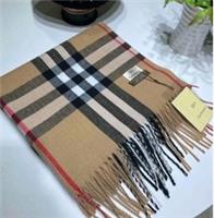 1980s 'Burberrys of London' Beige Red Nova Check 100% Lambswool Winter Scarf