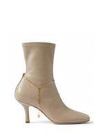Burberry Chain-Embellished Leather Ankle Boots / Taupe / RRP: £1,290.00