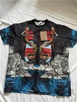 Burberry London Mermaid Lighthouse T-shirt Wool Silk Jacquard Print Large BNWT - L Regular