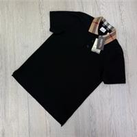 Burberry Mens Black Polo Printed Collar