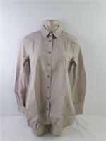 Burberry Women's Shirt Light Beige Long Sleeve Collared Button Down New F2 - 8 Regular