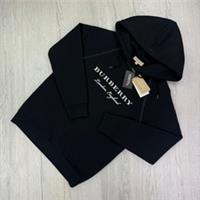 Burberry Mens Black Pullover Hoodie London England Embroidered Logo - Medium - M Regular