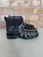 Burberry Roper Buckled Leather Biker Boots UK Size 4