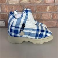 Burberry Pillow Boots UK Size 9 EU Size 43 Knight IP Check Blue White