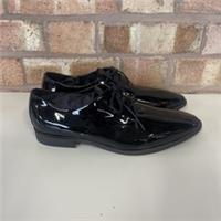 Burberry Unisex Ella Lace Up Patent Black Shoes UK Size 5.5 EU Size 38.5