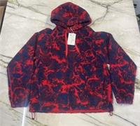 Burberry Abstract Rose Print Fleece Hoodie Size Extra Small XS Red Blue - XS Regular