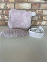 Burberry Small Knight Hobo Shearling and Leather Bag Haze