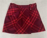Burberry Check Wool Mini Skirt UK Size 8 Ripple IP Check Red - 8 Regular
