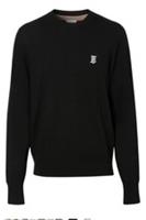 Burberry Declan Tb-embroidered Merino Wool Sweater In Black Size L - L Regular