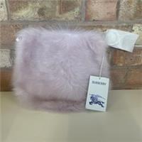 Burberry Small Knight Hobo Shearling and Leather Bag Haze MISSING SHOULDER STRAP