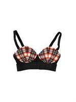 NEW Burberry Womens Red Check Bra Top Small Red