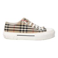 BURBERRY Jack Trainer Beige Check Lace Up Low Top Cotton Size UK 7 RRP 490