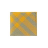 Burberry Checked Bi-Fold Desert Sage Green/Sunflower Yellow Wallet