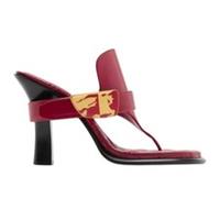 Burberry Scarlet Red Bay Leather Sandals