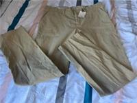 THOMAS BURBERRY BEIGE SELF STRIPE CHINO TROUSERS 40W 33L BNWT - 40 Regular