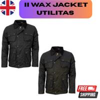 Men's Game Utilitas II Quilted Wax Jacket Classic Outdoor Gear with Pockets - S-2XL Regular