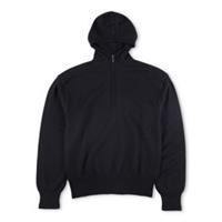 BURBERRY Mens Hoodie Quarter Zip Hooded Long Sleeve Black Wool Pullover S RRP990 - S Regular