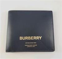 Burberry 8014693 Black Leather Bifold Wallet Horseferry Billfold New RRP &pound;320
