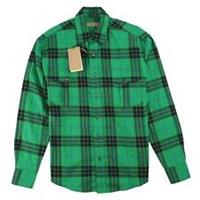 Burberry Men's Checkered Shirt Green Size XS