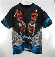 BURBERRY Mermaid Print Silk Wool Oversized T-Shirt, Large - L Regular