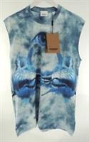 Burberry women's shark print sleeveless tee, blue , size xs - XS Regular
