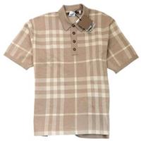 Burberry Men's Overszied Wellman Check Polo Shirt Beige M