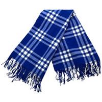 Burberry Men's Check Print Fringe Blanket Blue