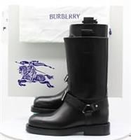 Burberry Ladies Saddle Low Boot Leather Formal Black 40.5 UK 7.5