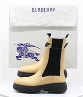 Burberry Ladies Creeper Chelsea Leather Casual Beige 39.5 UK 6.5