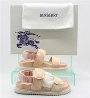 BURBERRY JAMIE GIRLS SANDALS CHECK PATTERN UK 7c EU 24 SALMON PINK RRP &pound;125 AD
