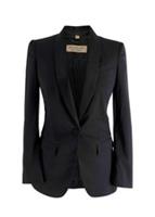 Burberry Wool Single Button Black Blazer - XXS Maternity
