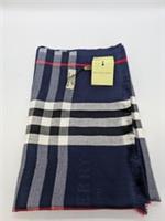 BNWT Burberry Cashmere Scarf Shawl Nova Check Navy Blue Wrap (PO)