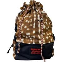 Burberry Men's Deer Print Convertible Bum Bag Backpack Brown