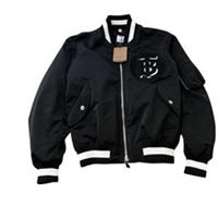 Burberry Men's Applique Logo Varsity Jacket Black S