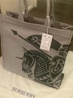 Burberry Unisex Cotton Tote Bag, large, with graphic,