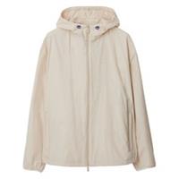 Burberry Equestrian Knight-Motif Soap Cream Hooded Jacket