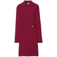 Burberry Ribbed EKD Long Sleeve Dress Ripple Burgundy Ribbed Dress