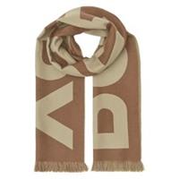 Burberry Logo Birch Brown Wool Jacquard Scarf