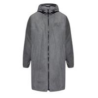 Burberry Logo Printed Grey Zipped Hooded Coat