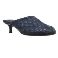Burberry EKD Leather Mules Lake Navy Blue Sandals